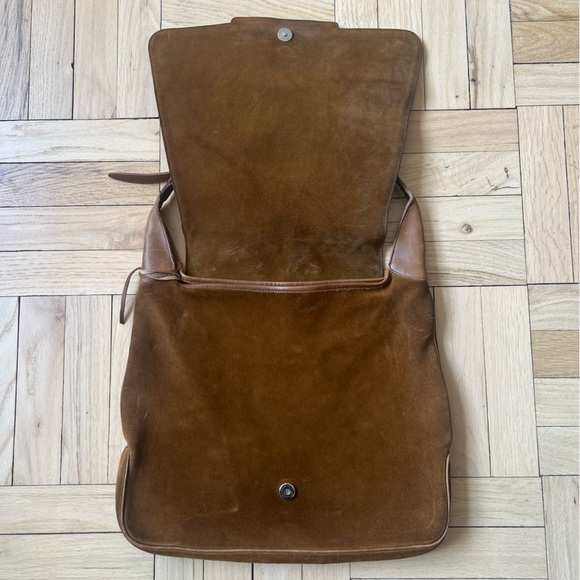 Vintage Balenciaga Brown Suede Shoulder Bag with Silver Accents - Picture 2 of 9